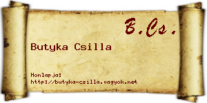 Butyka Csilla névjegykártya